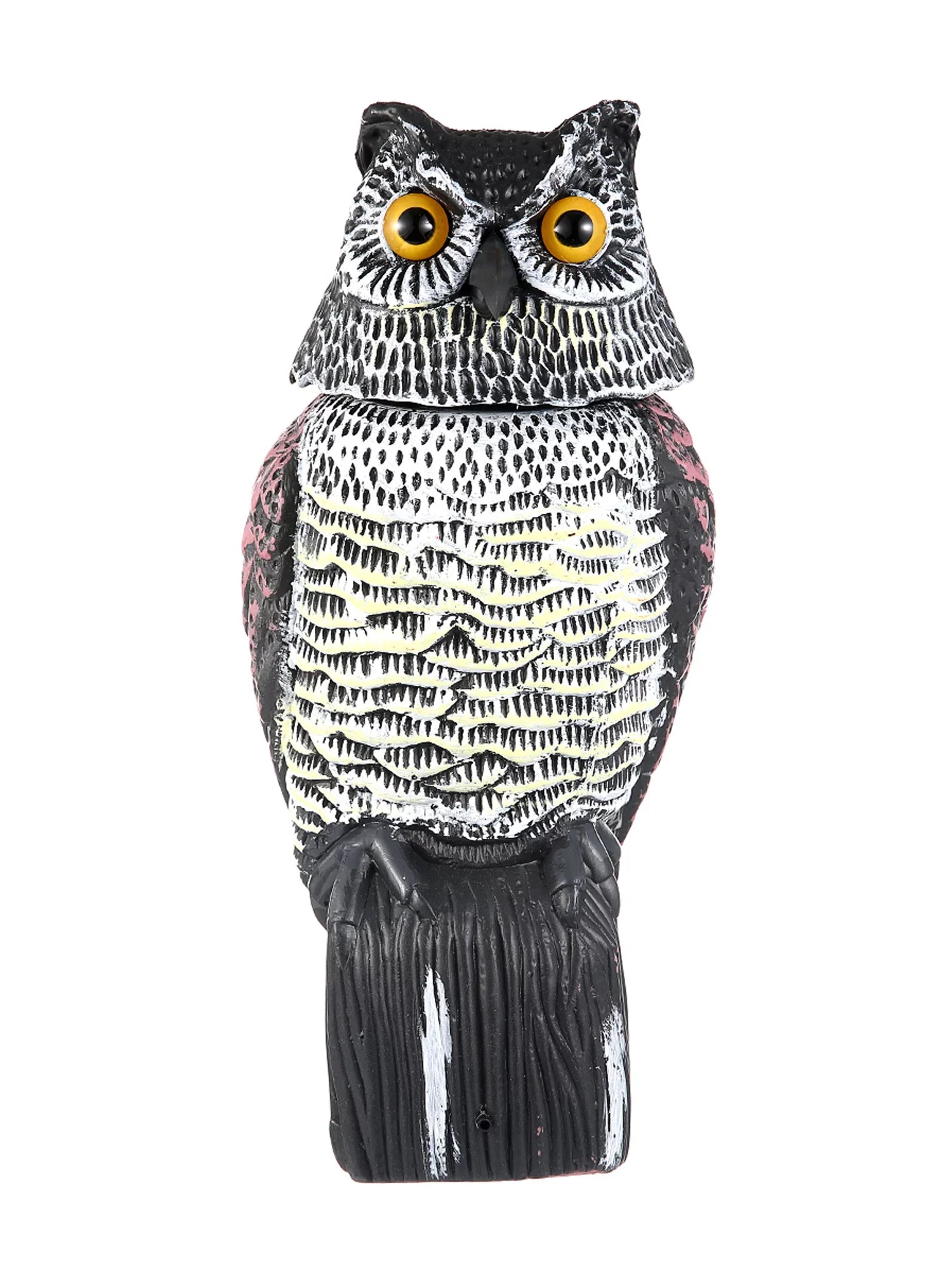 Listenwind Realistic Owl Decoy With Rotating Head Bird Pigeon Crow Scarer