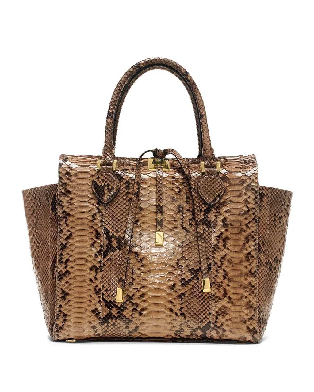 Michael Kors Collection Brown Large Miranda Python Tote Suntan