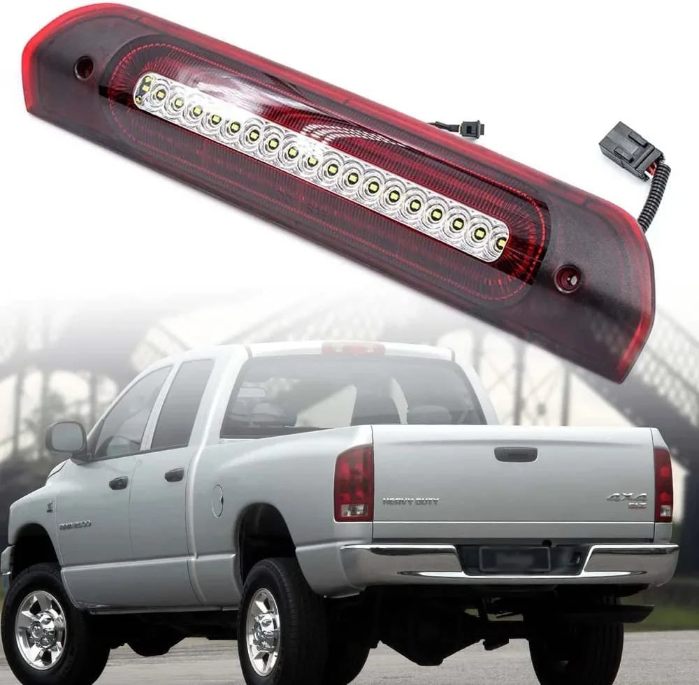 Led Third Brake Light Replacement for 2002-2009 Dodge  1500 2500 3500 Red  Strobe 3rd Brake Light White Reverse Cargo Light Kit Euro Clear Lens  Rear Tail Brake Lamp Assembly