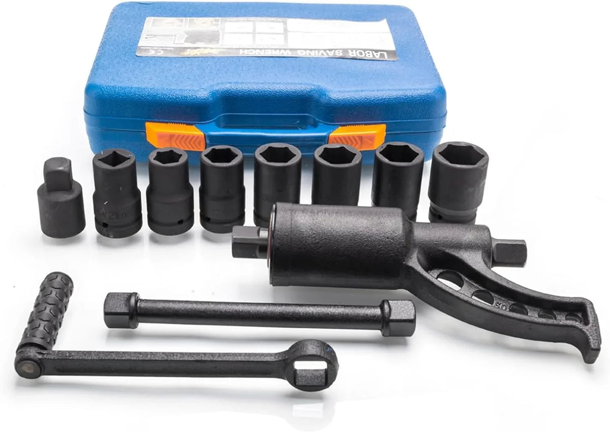 1:58 Heavy Duty Torque Multiplier Set 4800  Lug Nut torque Set Lugnut Remover with Case Labor Saving Tool 8pcs Socket Black