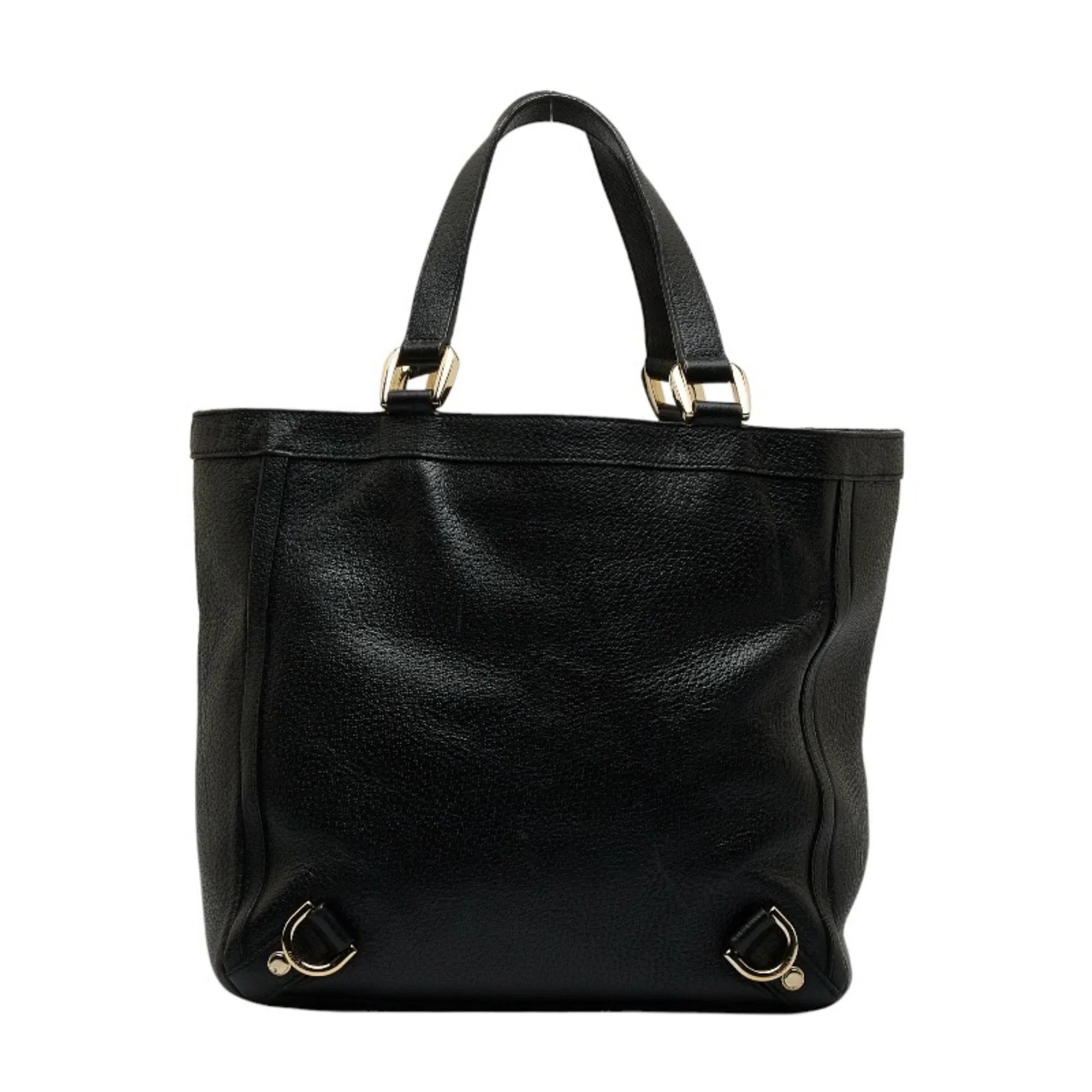 Pre-Owned Gucci Abbey Handbag Tote Bag 130739 Black Leather Women's  (Good)