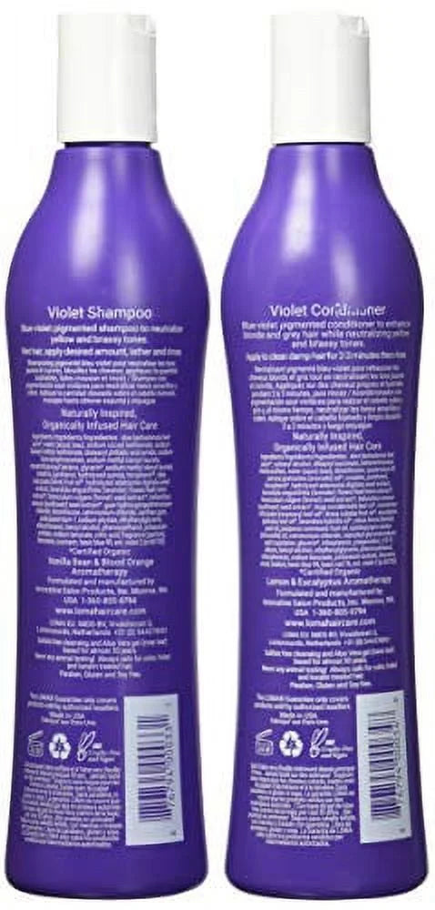 Loma Hair Care Violet Shampoo Violet Conditioner Duo, 12 Fl Oz each