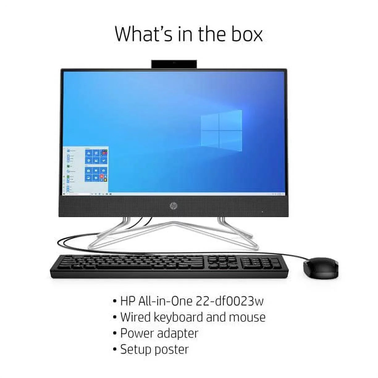 2022 Newest  All-in-One Desktop, 22"  Touch Screen,  Ryzen 3 3250U, 12GB , 512GB , Webcam, -, , -45,  Wired Keyboard&Mouse, WiFi, Windows 11 Home, Black