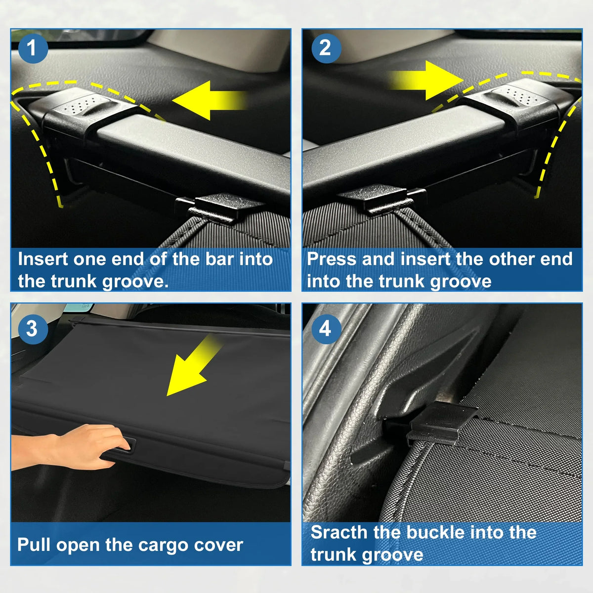 Unique Bargains Retractable Cargo Cover for Subaru Outback 2010-2015 Waterproof Non Slip  Rear Trunk Shielding