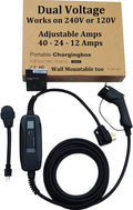 Couplago ,40  (9.6 )- Dual Voltage -240V/120V,  Charging Station - Level 2- - Charger for Electric Vehicles, You Set The - 40 , 24  or 12  - 14-50R to 5-15P /120V Adapter