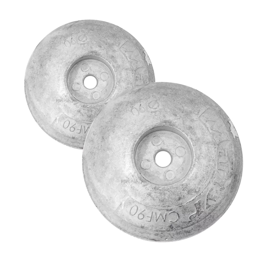 Five Oceans Zinc Alloy Rudder/Trim Tab Disc Anode, 3-1/2 inches (90mm)(Pair) -