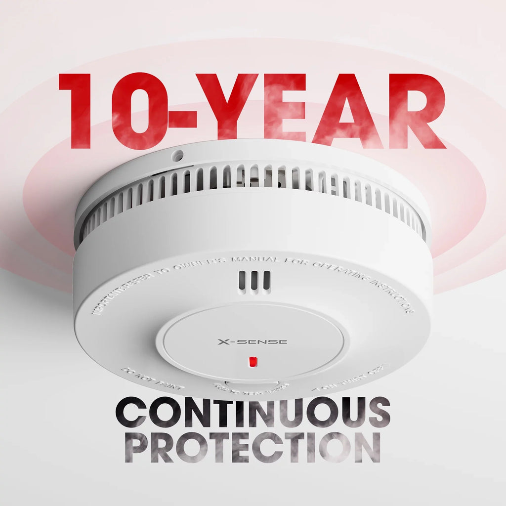 '-Sense Photoelectric Smoke Detector, Wireless Interconnected with over 820 ft Transmission Range, -