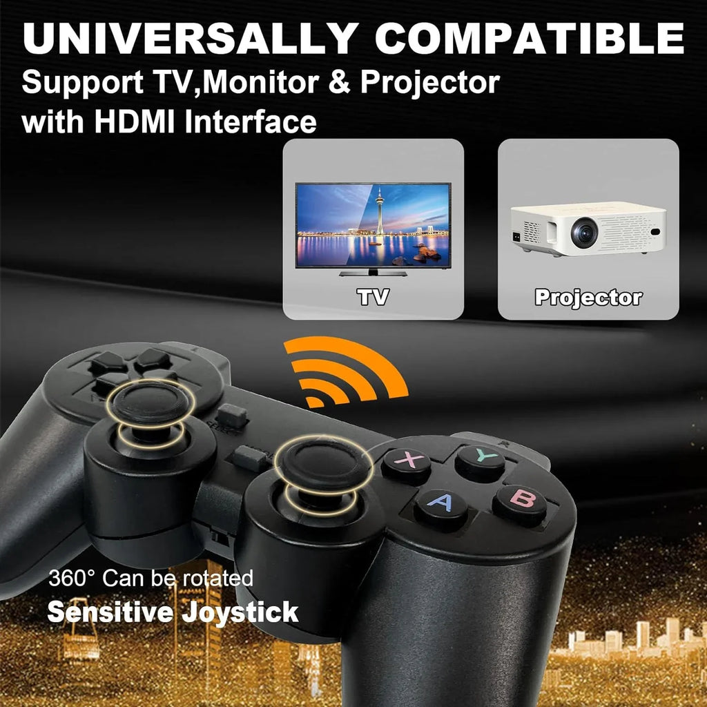 Retro Game Stick with Built-in 9 Emulators, Retro Gaming Console with 20,000+ Games,  Output and 2.4GHz Wireless Controller for  Plug and Play -  Classic Games