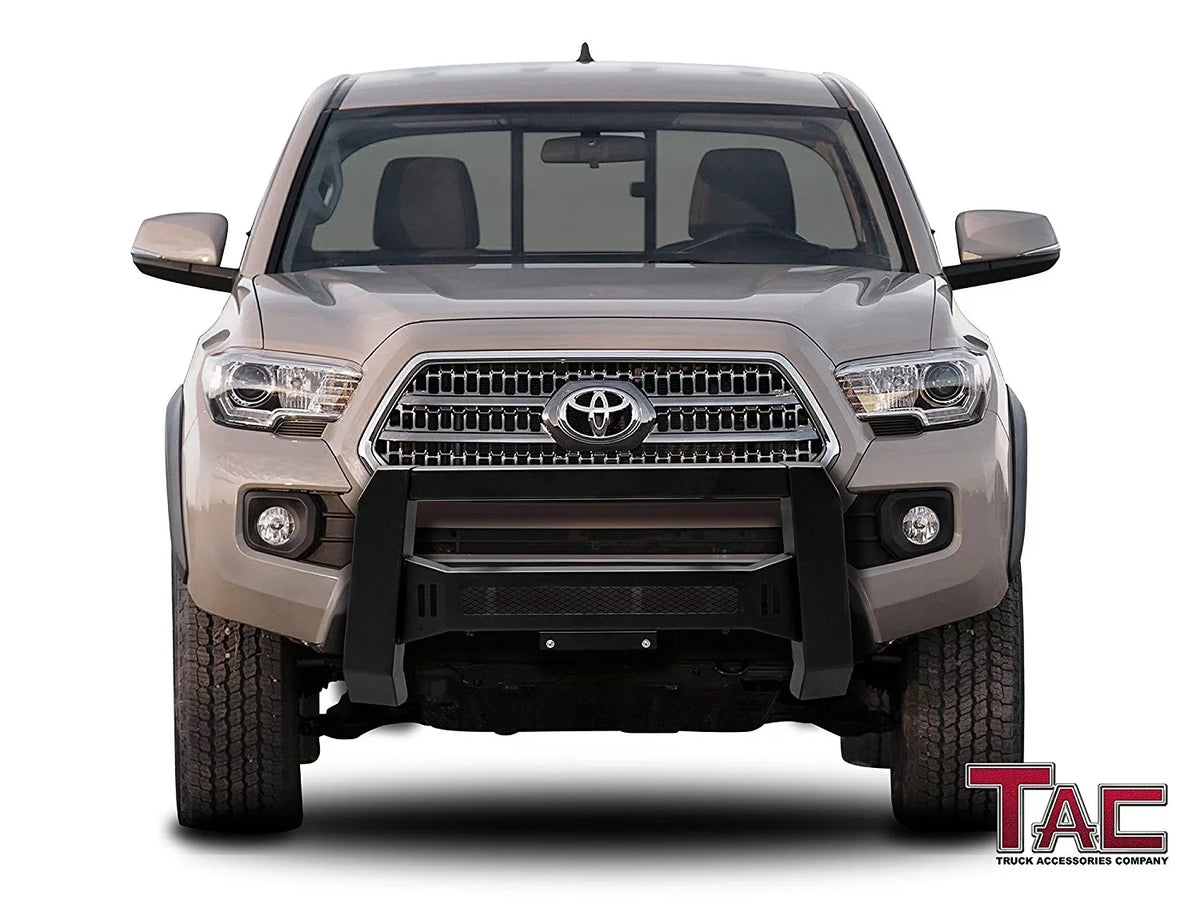 Modular Bull Bar Compatible with 2005-2023 Toyota Tacoma Pickup Truck Fine Textured Black (Predator Mesh Version)