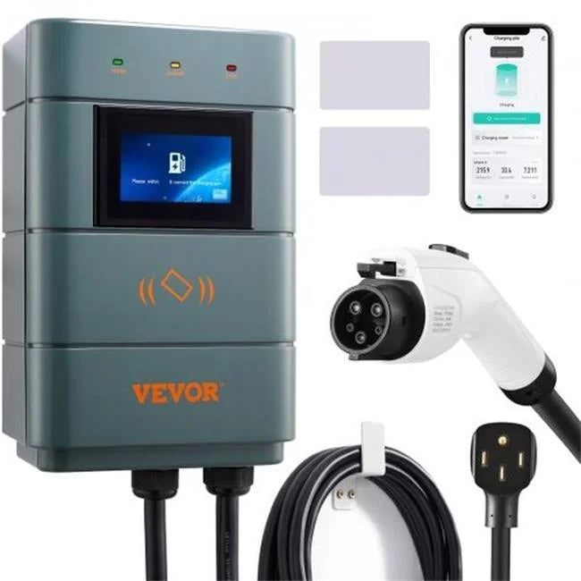 Vevor  Level 2 Electric Vehicle Charging Station with 0-48A Adjustable 11.5KW 240V -50 Plug Smart  Charger