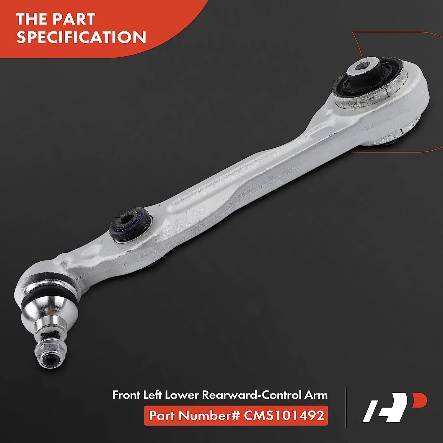 '-Premium Front Left Rearward Lower Control Arm, with Ball Joint & Bushing, Compatible with Mercedes-Benz  2018-2019,  2014-2017, S550e 2015-2017,  2018-2019,   2015-2017
