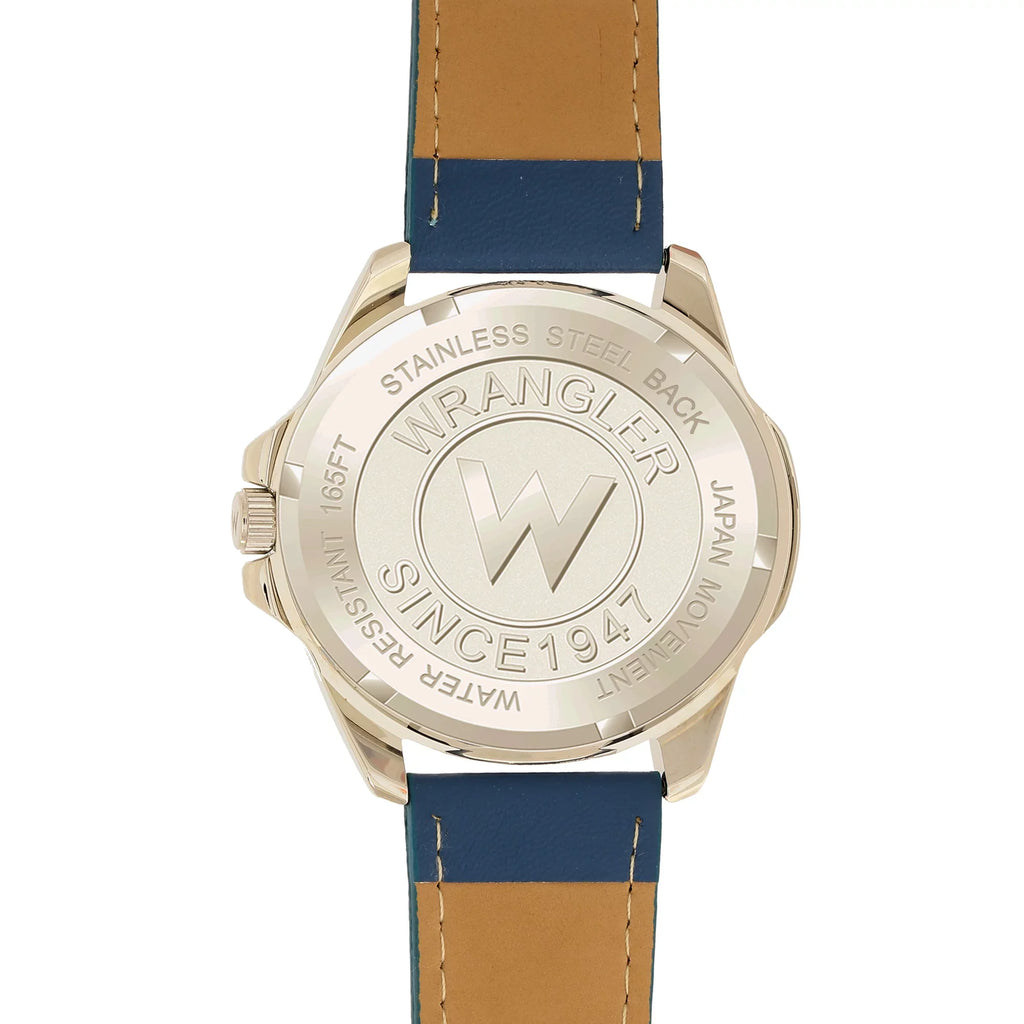 Wrangler 44mm Round Blue Strap Watch