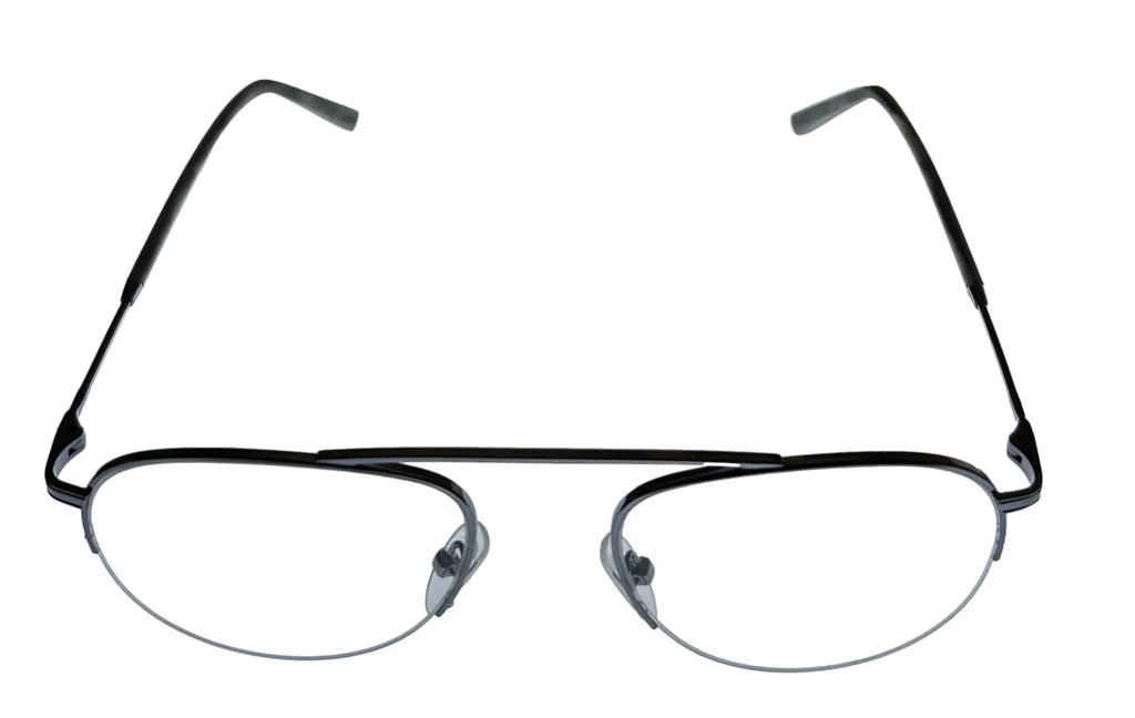 Jones New York Mens Gunmetal Rimless Metal Eyewear Aviator Frame. . 53mm