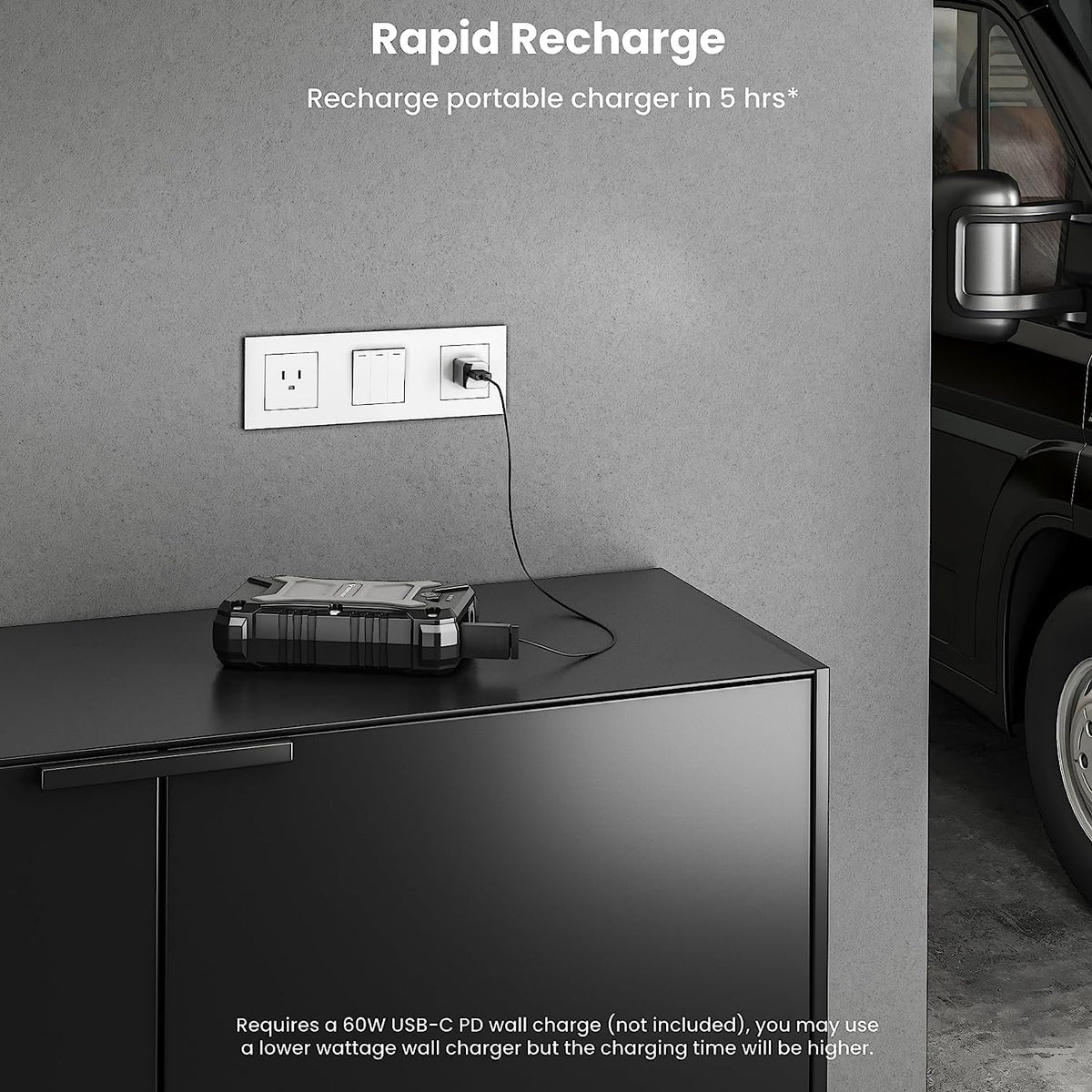 30000mAh 65W -  Rugged and Waterproof, 15W Wireless Charging Portable Charger. Power Bank Compatible with iPhone 15, 14, 13, iPad, MacBook, Samsung , , , Androids, , Pixel