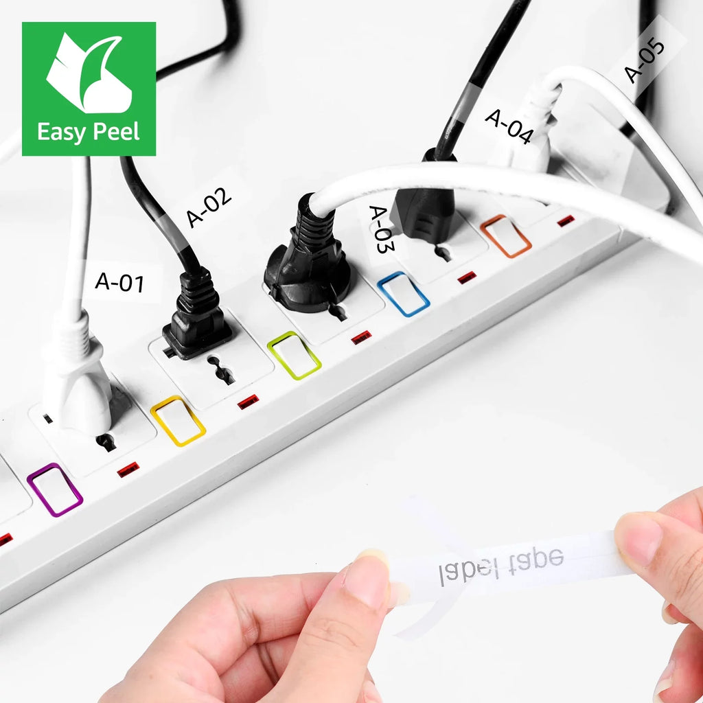 40PK Compatible for Brother -touch 12mm x 8m Black on Clear  TZe TZe- - TZe-131 -131 Flexible  Cable Wire Label Tape