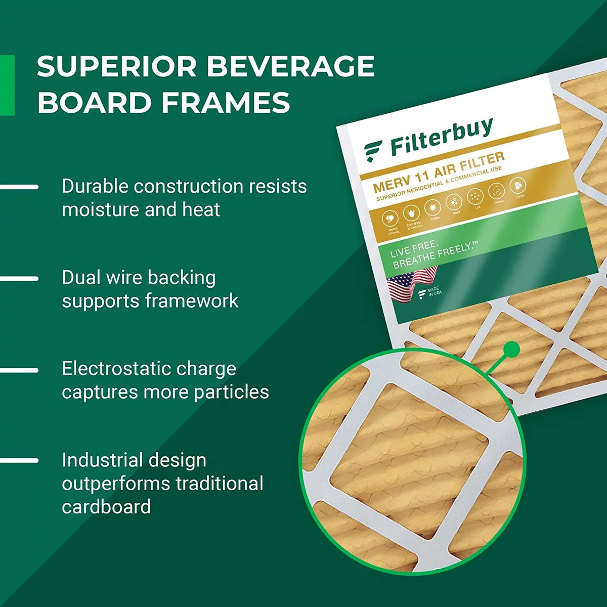 Filterbuy 15x15x2  11 Pleated   Furnace Air Filters (12-Pack)