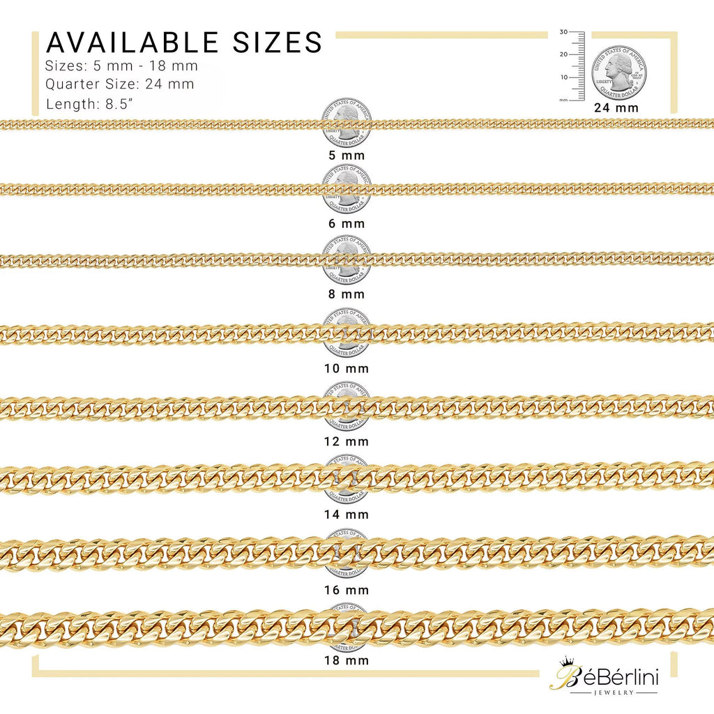 Cuban Link Bracelet 14K Gold Plated Curb Chain 9" Stainless Steel Fashion Jewelry for Adult Men 16 mm