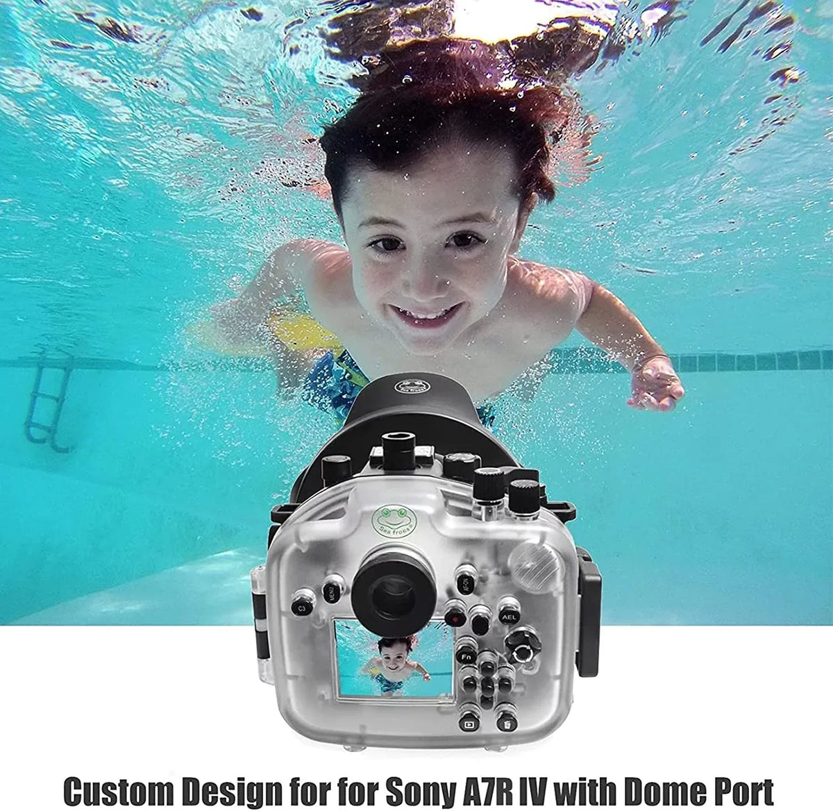 Seafrogs [40M/130FT] Underwater Housing Waterproof Case w/ 6 Inch Dome Port Kit for Sony    -7R  Compatible with Sony  16-35mm /4 28-70mm .5-5.6, 12-24mm   Lens-Black