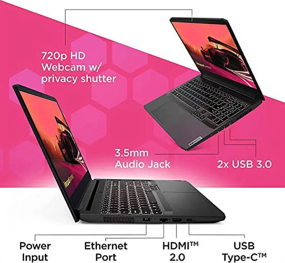 Lenovo IdeaPad Gaming 3 15.6"  120Hz Gaming Laptop,  Ryzen 5-5600H, 32GB  1TB ,  3050 Ti 4GB , Backlit Keyboard, Bluetooth, Webcam, WiFi, Windows 11, Shadow Black