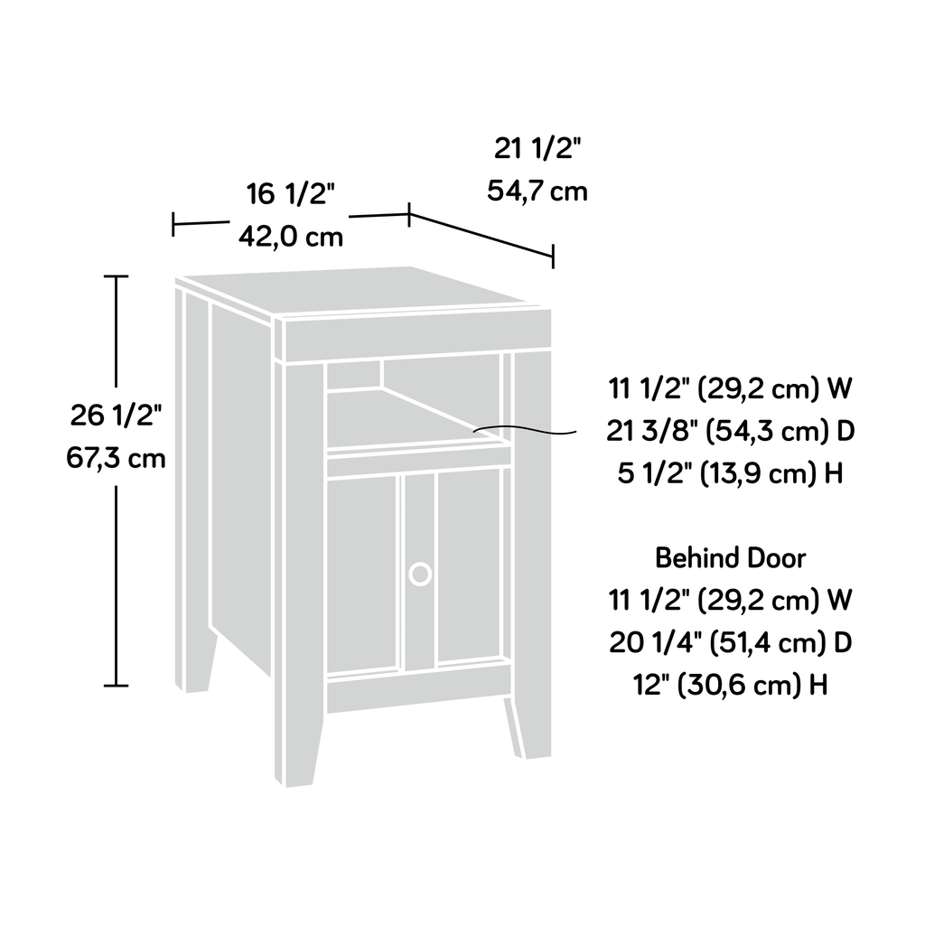 Sauder Dakota Pass End Table, Char Pine Finish