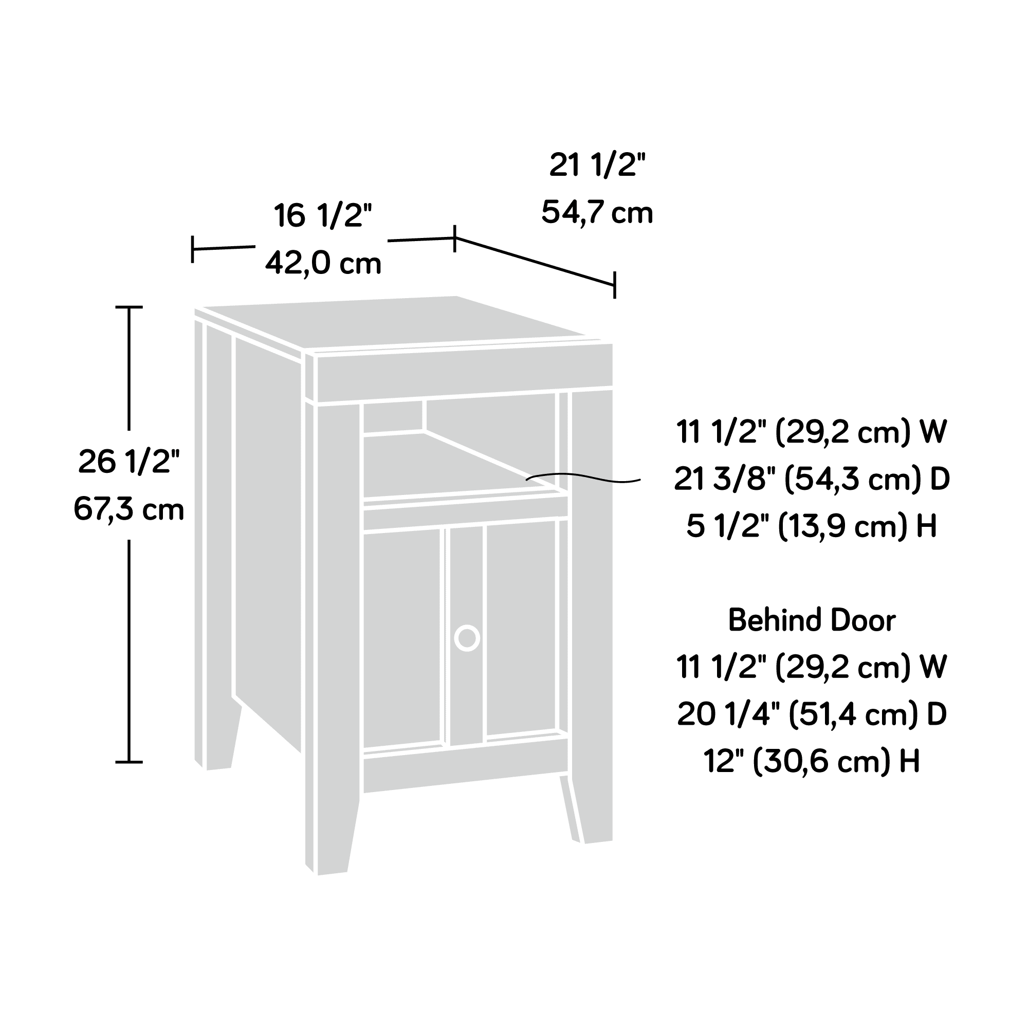 Sauder Dakota Pass End Table, Char Pine Finish