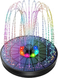 5.5W  Solar Fountain Pump with Color  Light, New Upgrade 7 Nozzles Solar Bird Bath Fountains in 2022, Suitable for Outdoor, Garden, Pond, Fish Tank, Bird Bath, Swimming Pool