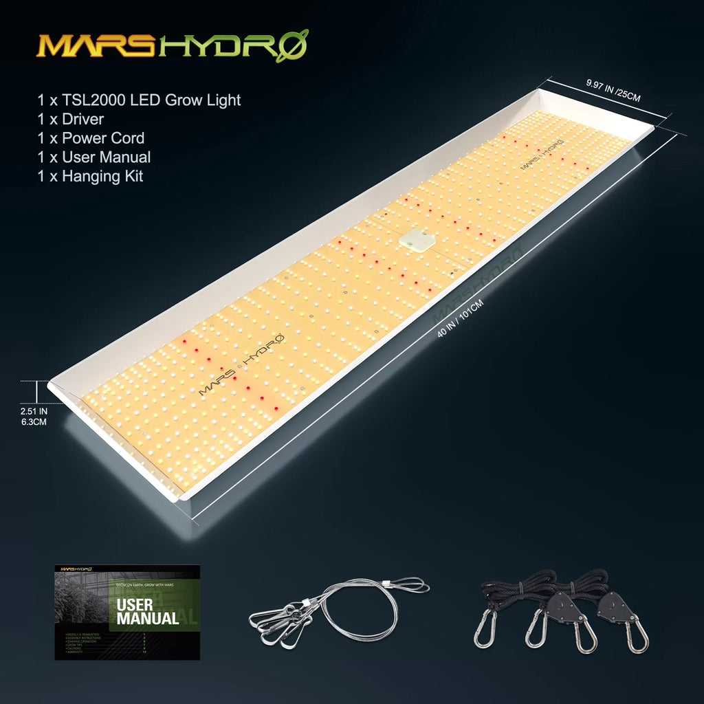 2023 Mars Hydro  2000  Grow Light Full Spectrum Sunlike Spectrum 300W Dimmable  Grow Light Max Yield 2.5g/ High