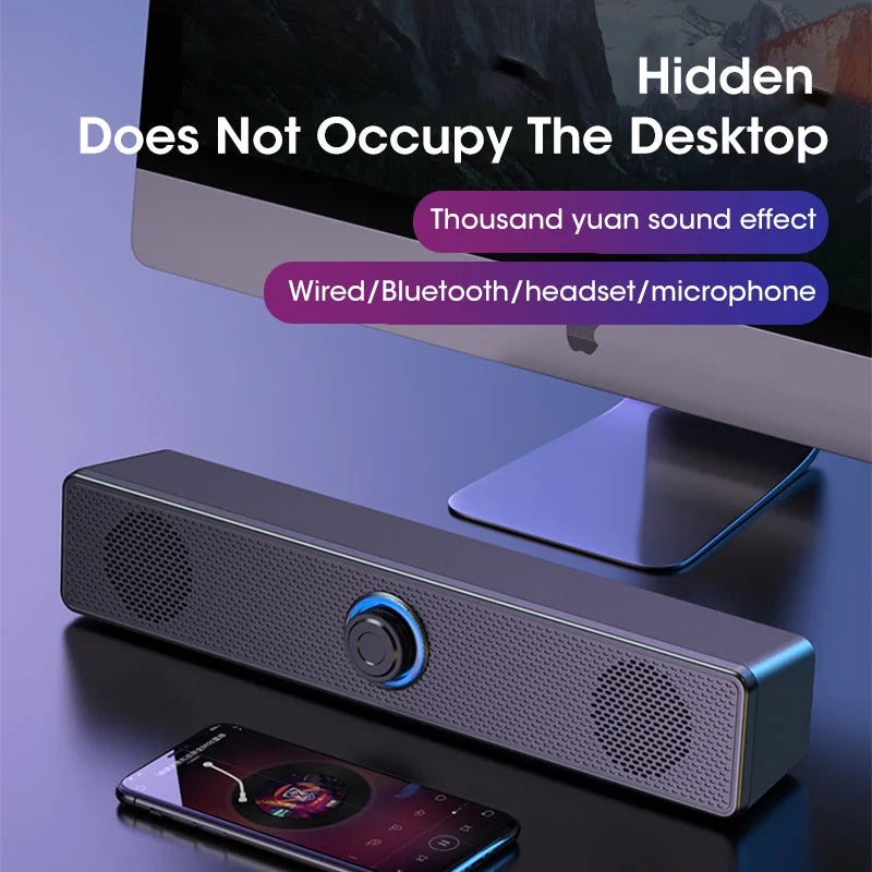 Bluetooth 4D Surround Speaker Home Theater Sound System Computer Soundbar For  Subwoofer Wired Stereo Strong Bass