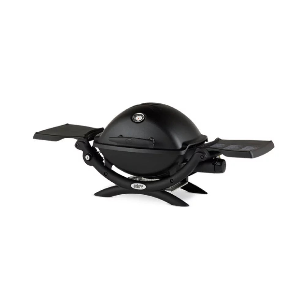 Weber  Liquid Propane Grill (Black) with Portable Cart, Adapter Hose Bundle