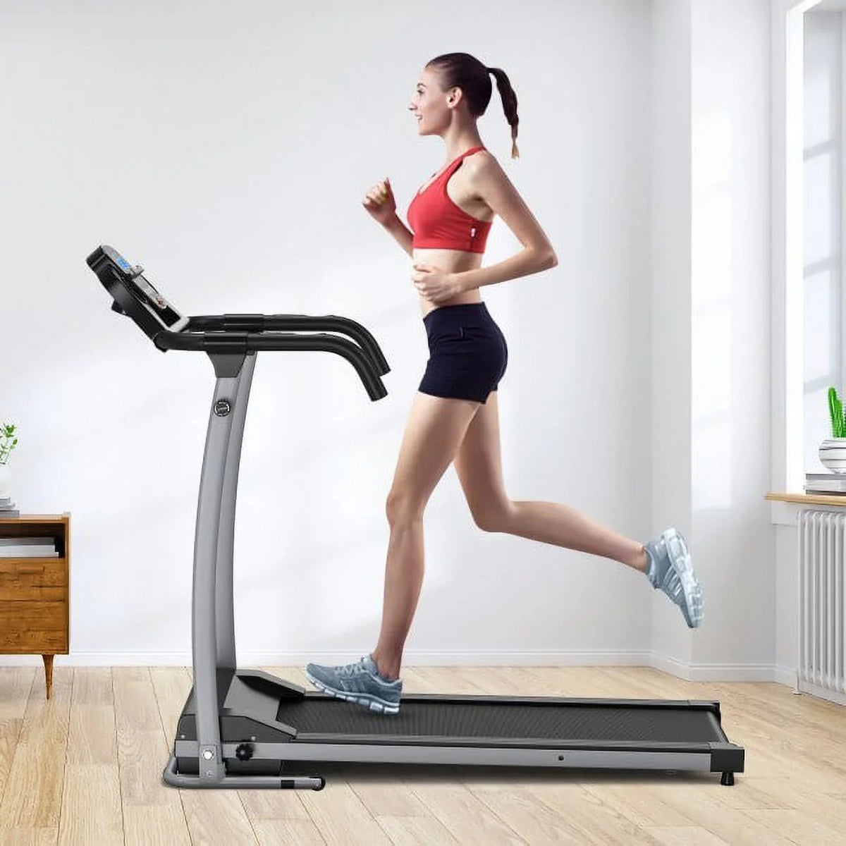 Compact Electric Folding Treadmill Level  Display Up Your Fitness Routine
