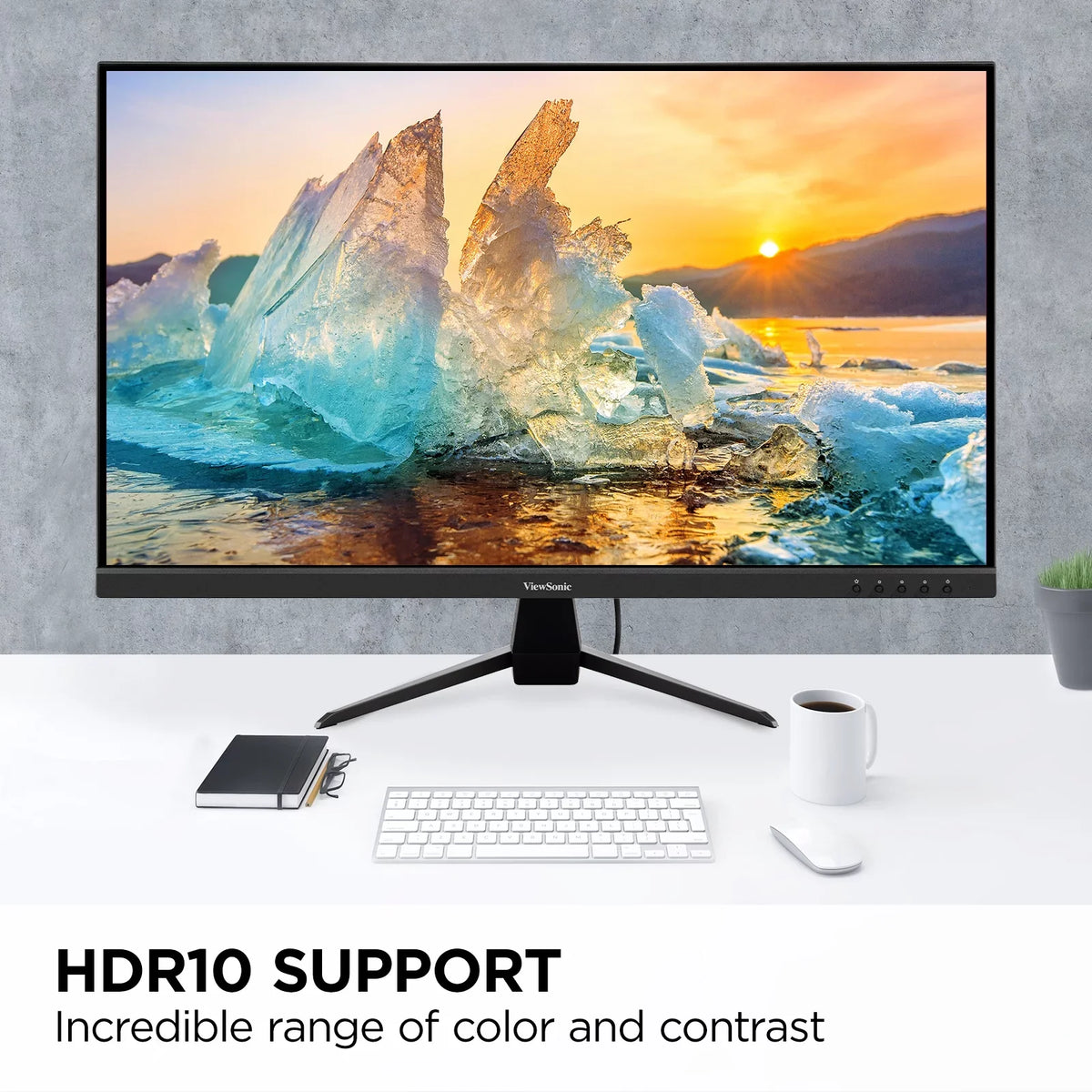 ViewSonic -2K 32 Inch 1440p  Monitor with 65W  ,  Content Support, Ultra-Thin Bezels, Eye Care, , and  Input