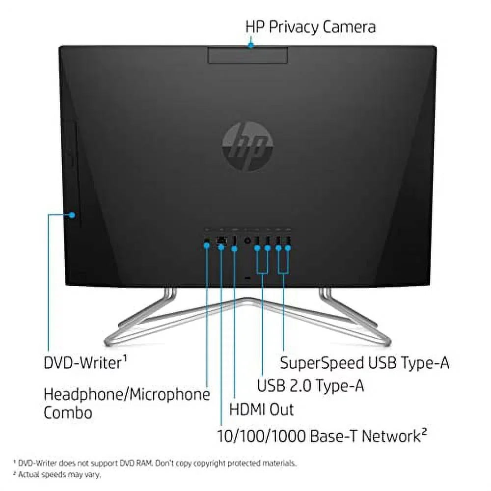 2022 Newest  All-in-One Desktop, 22"  Touch Screen,  Ryzen 3 3250U, 12GB , 512GB , Webcam, -, , -45,  Wired Keyboard&Mouse, WiFi, Windows 11 Home, Black