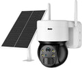 Solar Security Cameras Wireless Outdoor, 2K WiFi 360  Camera, Solar Powered Security Cameras with Spotlight & Siren,  Motion Detection, Color Night Vision, 2 Way Audio, 15000mAh Battery, Beisu