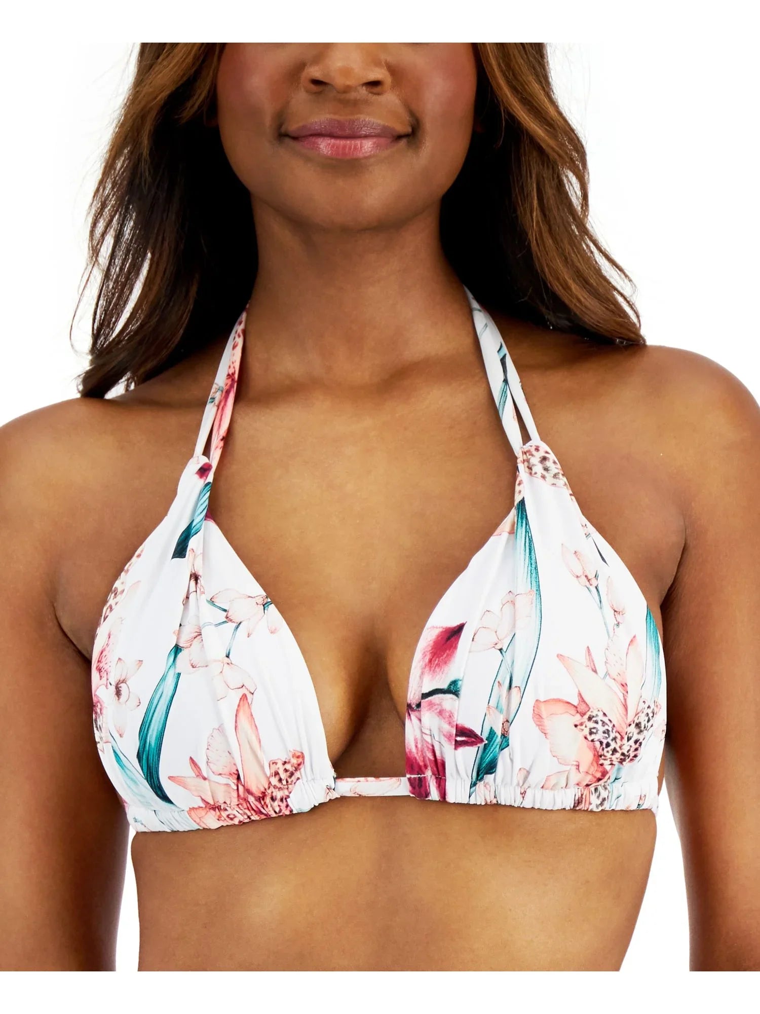La Blanca    Flyaway Printed Halter Bikini Swim Top,  4