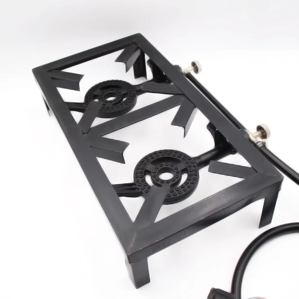 Lixada Propane Gas Cast Iron Stove Double Size for Patio  Camping Cooking Standard