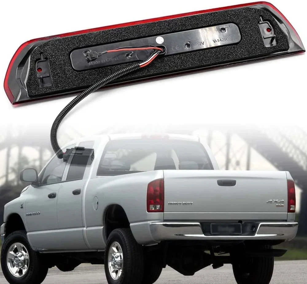 Led Third Brake Light Replacement for 2002-2009 Dodge  1500 2500 3500 Red  Strobe 3rd Brake Light White Reverse Cargo Light Kit Euro Clear Lens  Rear Tail Brake Lamp Assembly