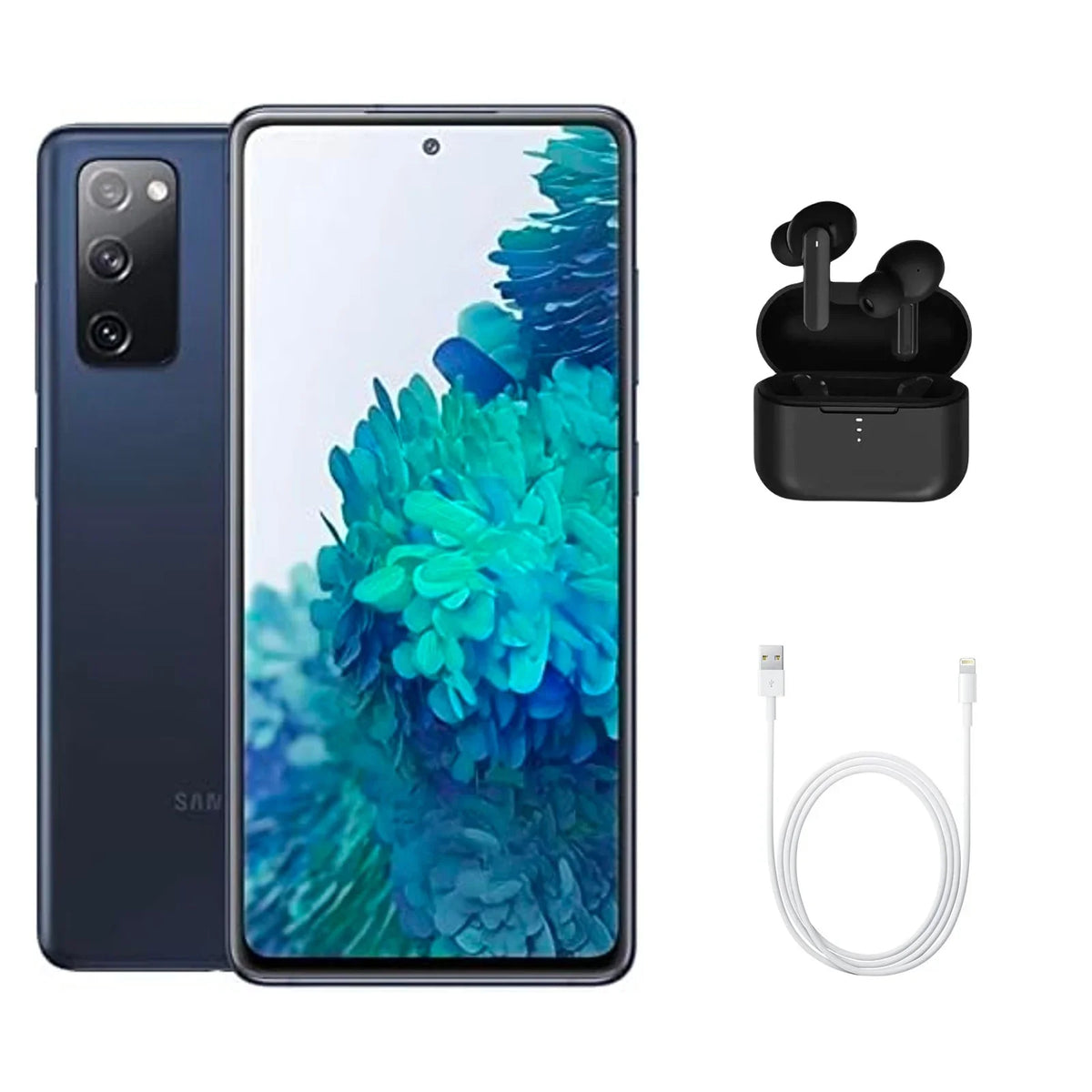 Restored Samsung Galaxy   5G  (Verizon Unlocked) 128GB Cloud Navy (Grade +) w/ Wireless Earbuds (Refurbished)