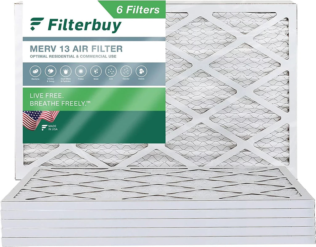 Filterbuy 10x25x1  13 Pleated   Furnace Air Filters (6-Pack)