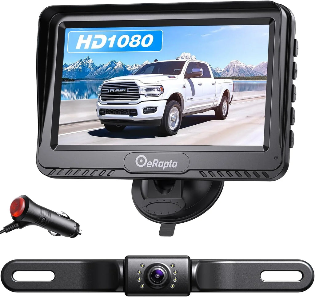 eRapta  Backup Camera with Monitor 4.3" License Plate Back up Camera for Car or Truck Vehicles Rear View Camera Reverse Camera with Night Vision  Waterproof
