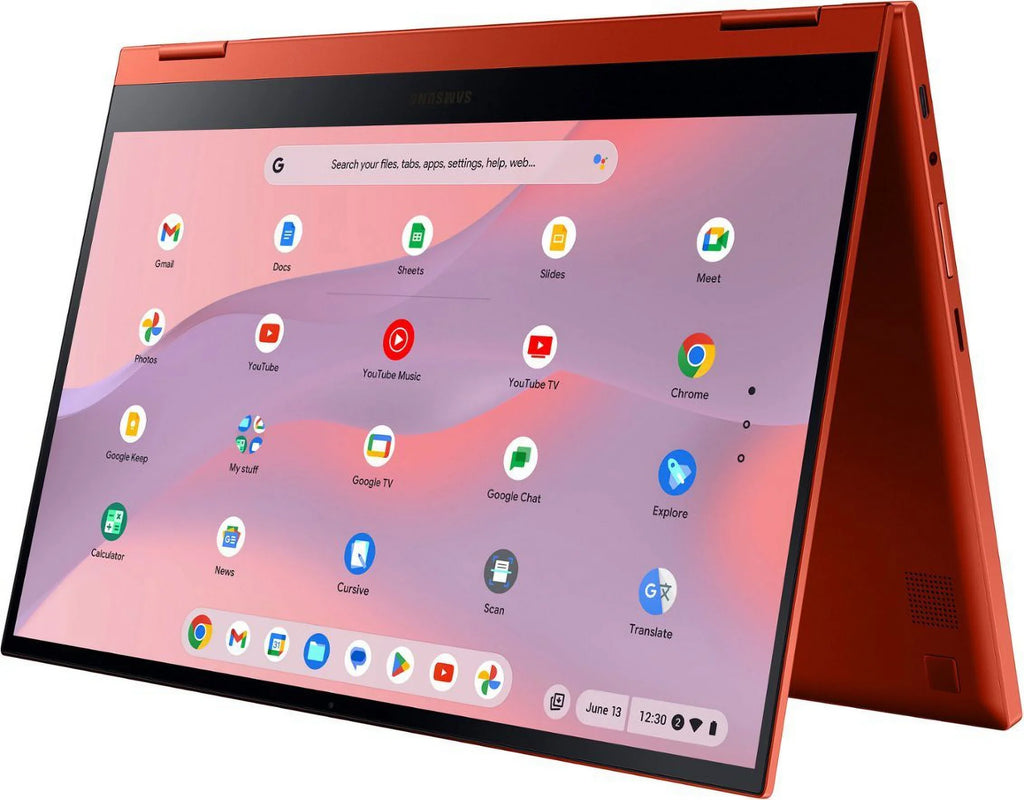 Samsung Galaxy Chromebook 2 13.3" (1920 x 1080) Touchscreen 2 in 1 Laptop, Intel Core i3-10110U, 8GB  , 128GB eMMC, Backlit Keyboard, Chrome , Fiesta Red with Tigology Accessories