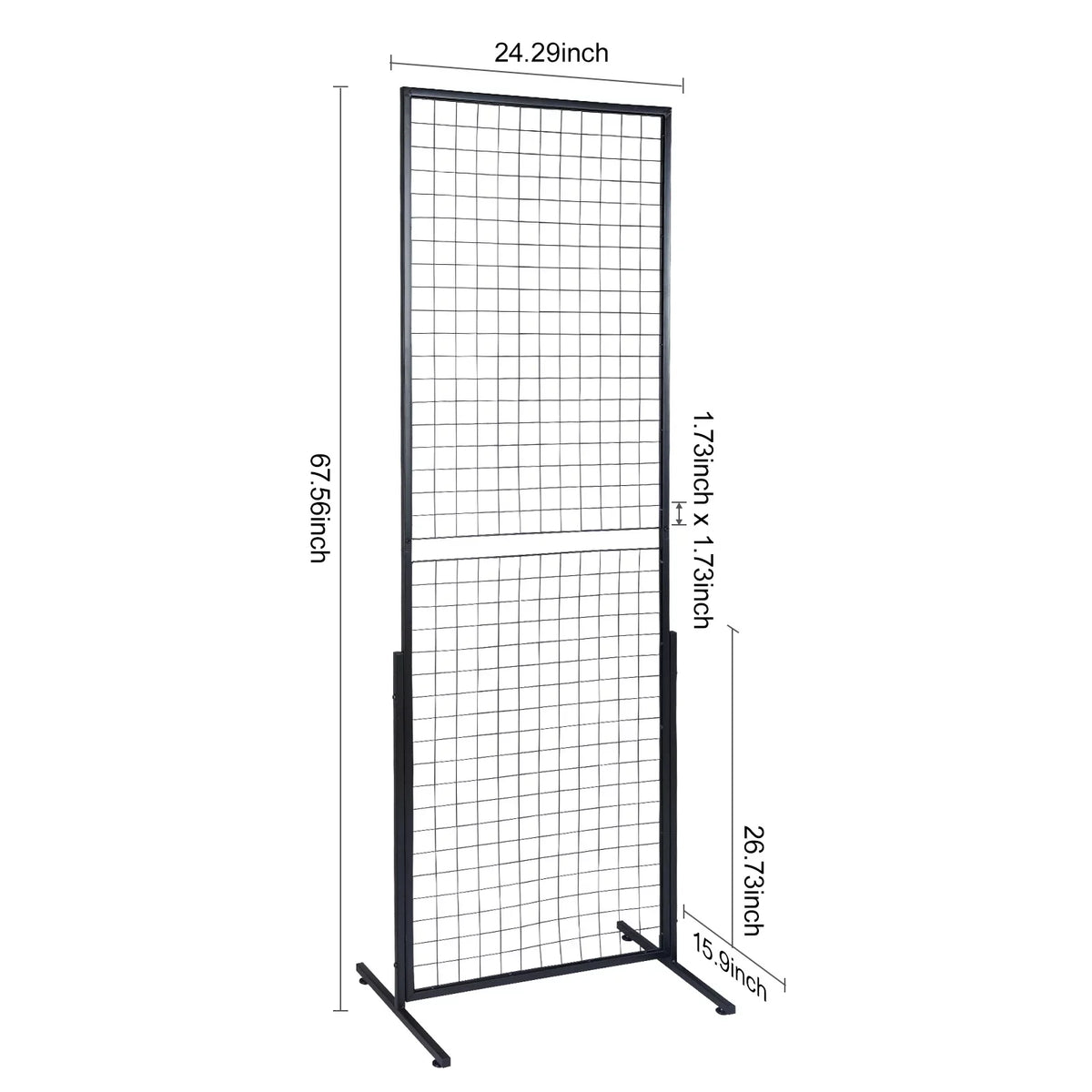 2' x 5.6' Grid Wall Panels Tower, 2 Packs Wire Gridwall Display Racks with -Base Floorstanding, Double Side Gridwall Panels for Art Craft Shows, Retail Display with Extra Clips and Hooks
