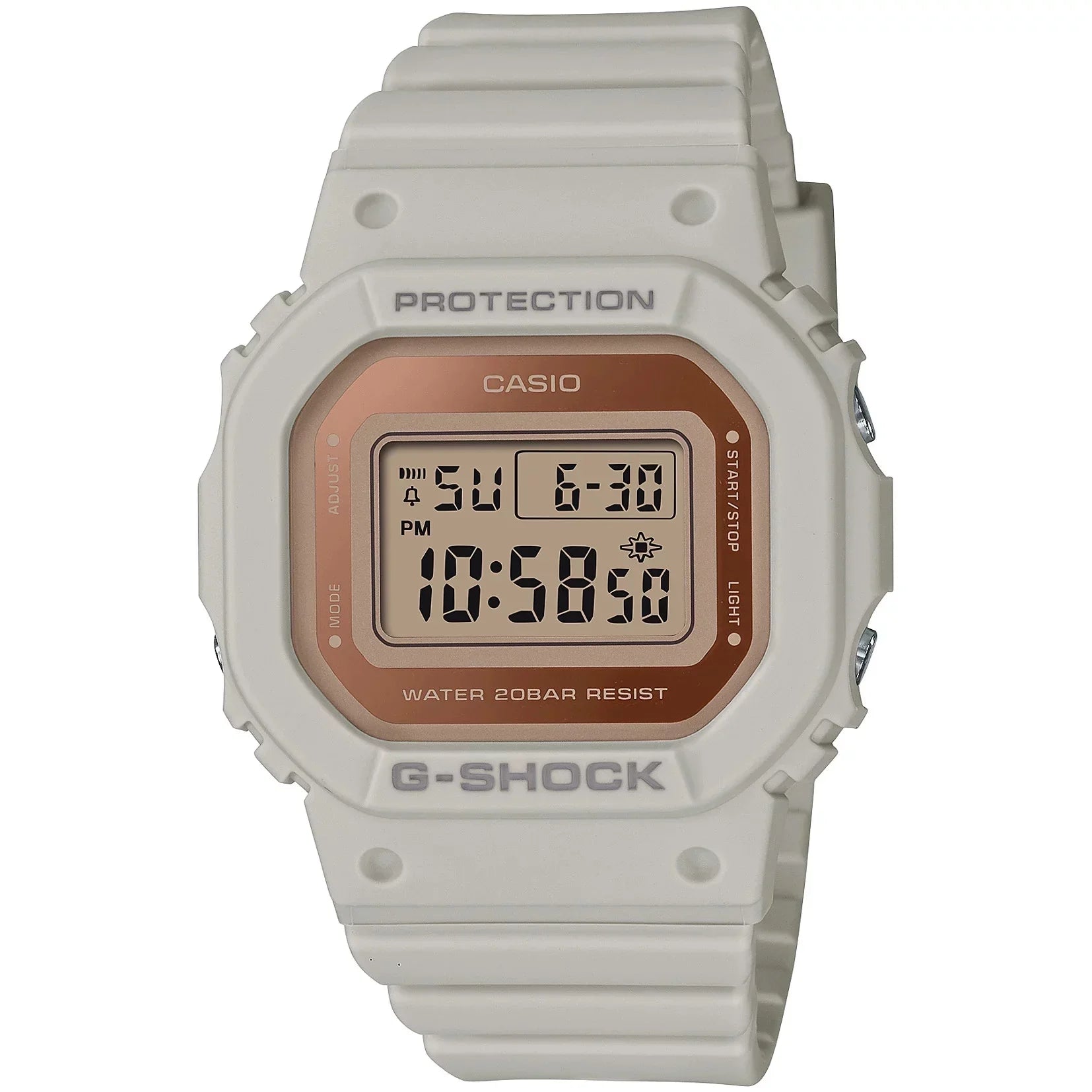 Women's Casio -Shock Classic Digital Watch White Gold -8