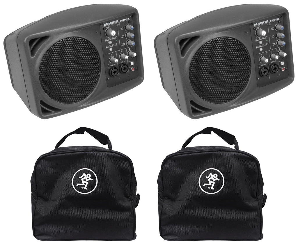 (2) Mackie  Powered Active  Monitor Speaker + (2) Mackie Travel Bags