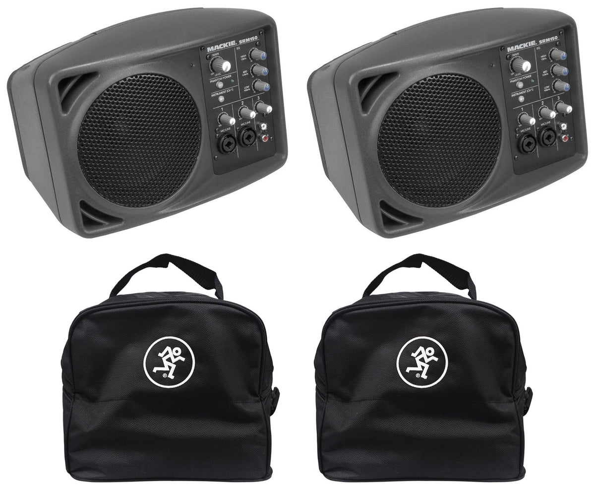 (2) Mackie  Powered Active  Monitor Speaker + (2) Mackie Travel Bags