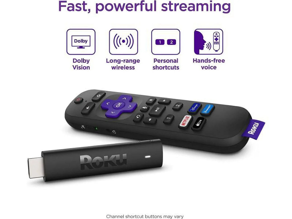 Restored Roku 3821R Streaming Stick 4K+ with Roku Voice Remote Pro, Black (Refurbished)