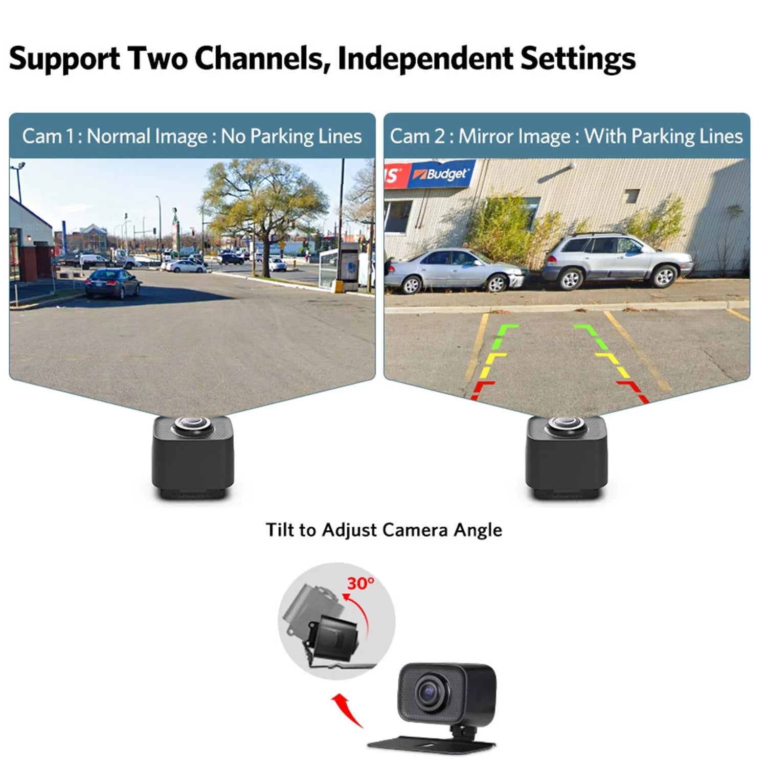 Digital Wireless Rear View Camera with 5″  Monitor, Wireless Backup Camera System Waterproof Reverse Camera for Trucks Under 33FT