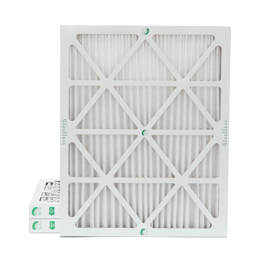 3 Pack of 18x20x2  13 Pleated 2" Inch Air Filters by Glasfloss. Actual Size: 17-1/2 x 19-1/2 x 1-3/4
