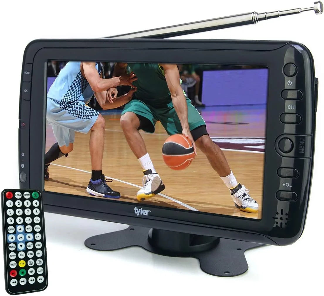 Tyler 7" Portable   Monitor Rechargeable Battery Powered Wireless Capability -, ,  Input, /, Remote Control Built In Stand Small For Car Kids Travel (Refurbished)