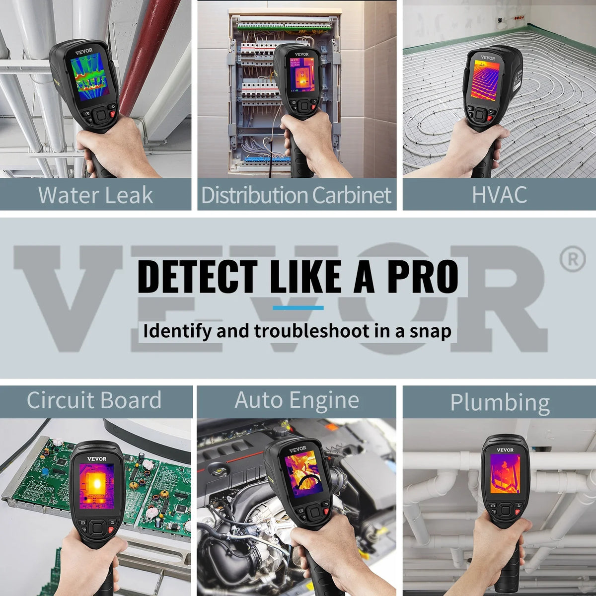 Thermal Imaging Camera, 240x180  Resolution (43200 Pixels), 20Hz Refresh Rate Infrared Camera with -4℉~662℉ Temperature Range, 16G Built-in  Card, and Rechargeable Li-ion Battery