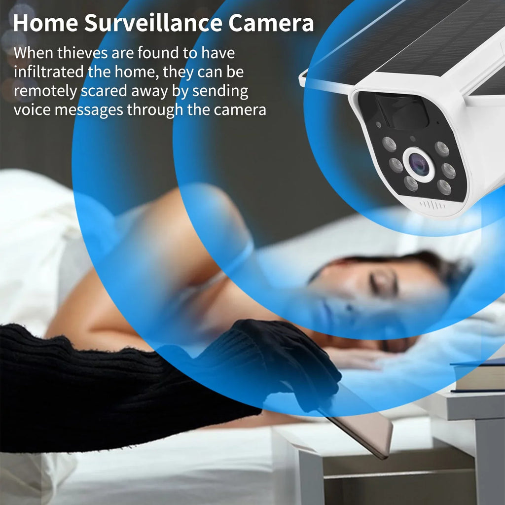 Andoer 4G 1080P WiFi Folding Solar Camera Home Camera with  Motion Detects Long Standby 2-Way Audio  Waterproof with Rechargeable Battery Compatible with Mobile Phone Computer